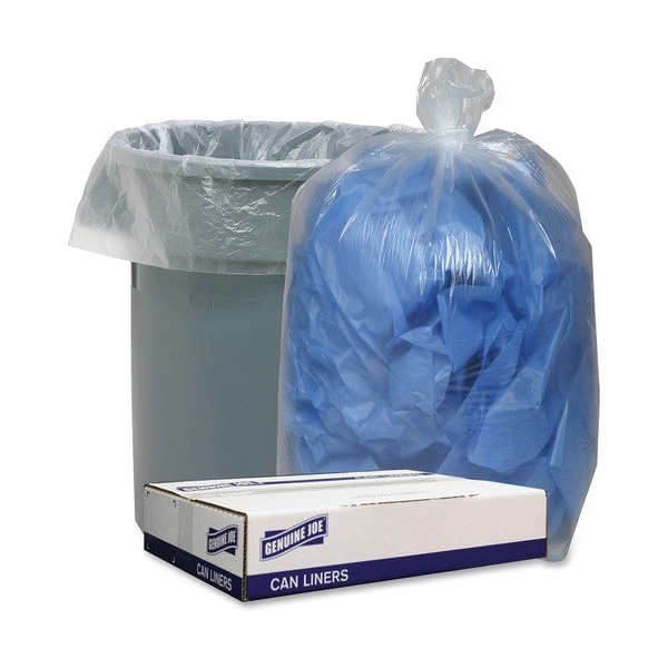 Genuine Joe Genuine Joe Can Liner, Low-Density, 1.4 mil, 55-60 Gal, 38inx58in, Clear, 100PK GJO29131 - main